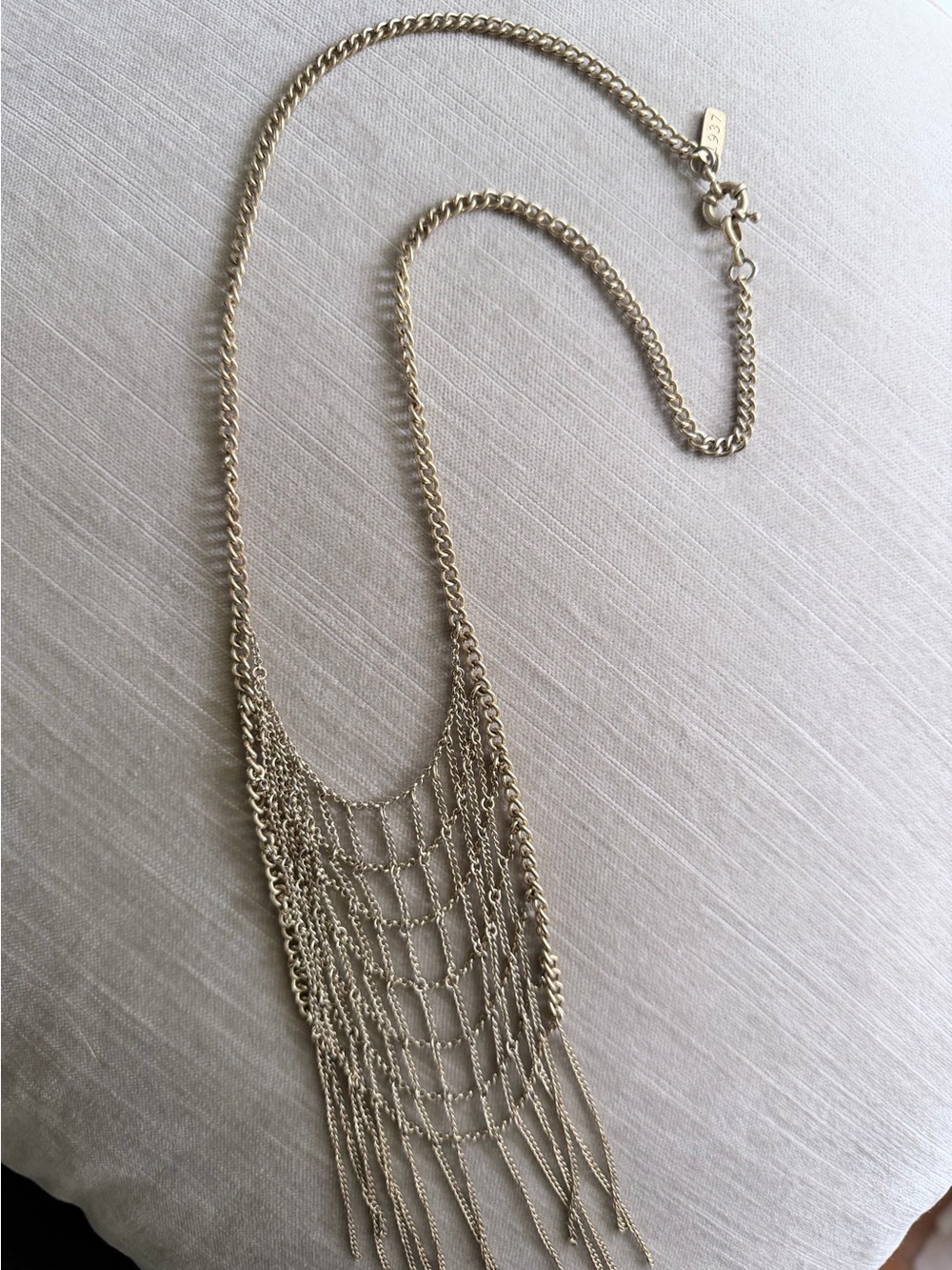 J.Crew Gold Chain Fringe Statement Necklace